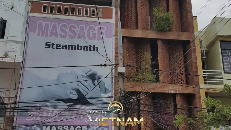 무아홍 마사지 간판이 걸린 건물