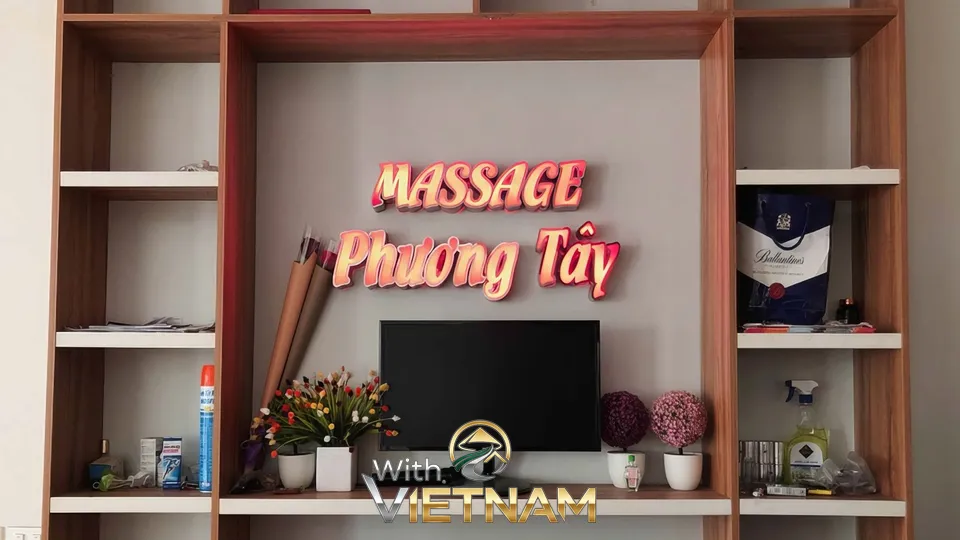 마사지 가게 내부 네온사인