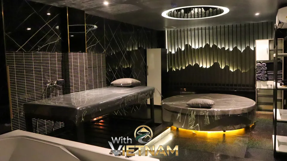 마사지 베드가 있는 스파룸