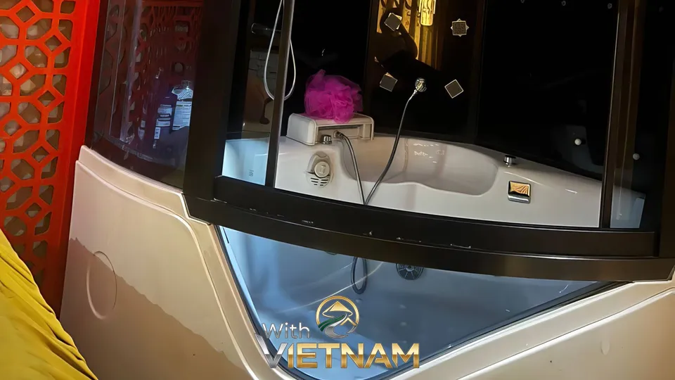 현대적인 디자인의 하얀색 자쿠지