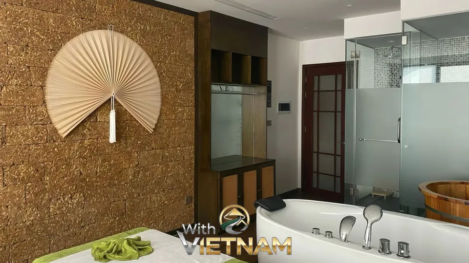 샤워부스와 욕조가 있는 스파 룸