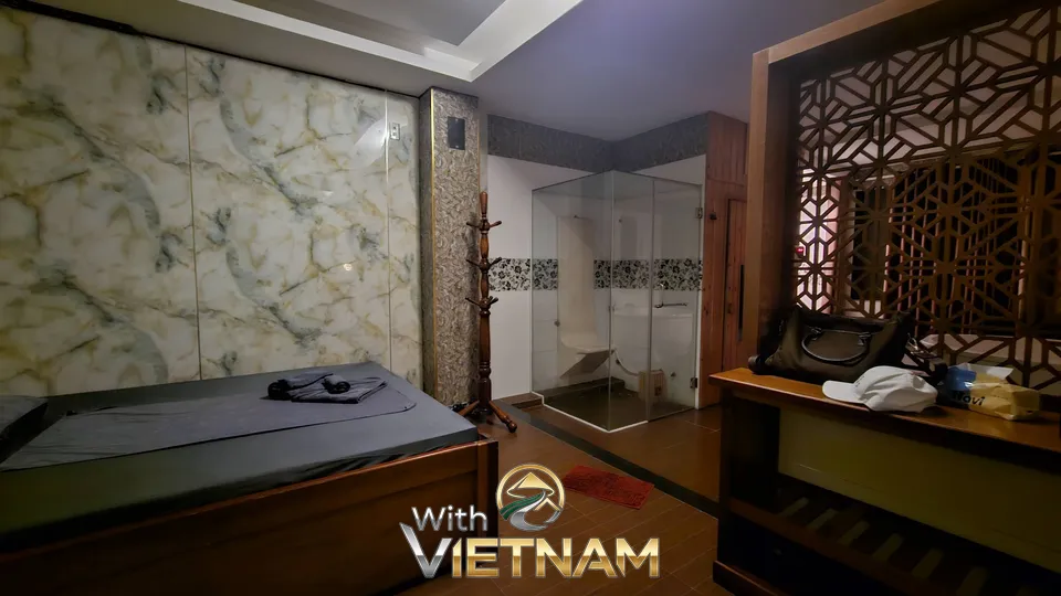 대리석 벽의 개인 마사지 룸