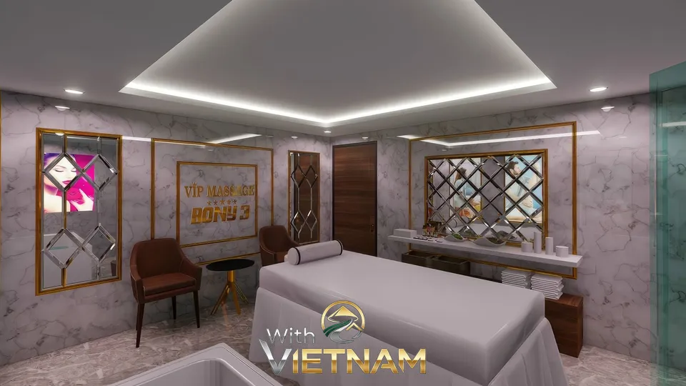 현대적인 디자인의 VIP 마사지룸 내부