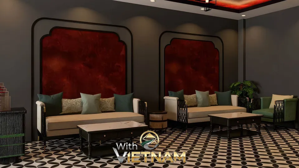 여러 개의 소파가 놓인 넓은 라운지